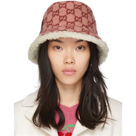 gucci hat purple|Gucci pink wool bucket hat.